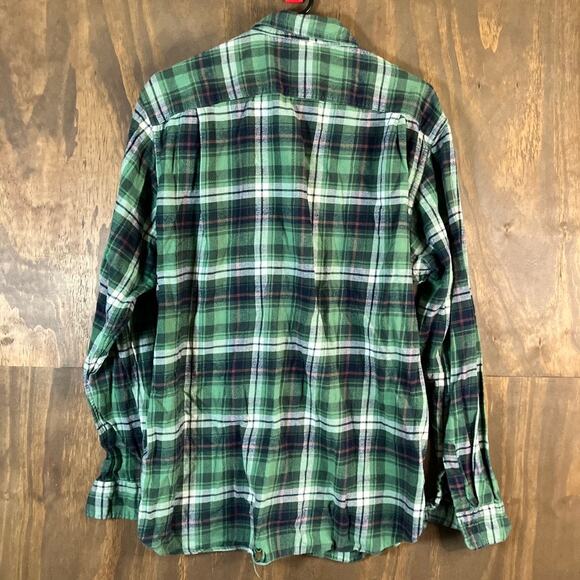 Uniqlo Mens Shirt Green White Plaid Flannel Button Down 100% Cotton XLarge - Picture 10 of 13